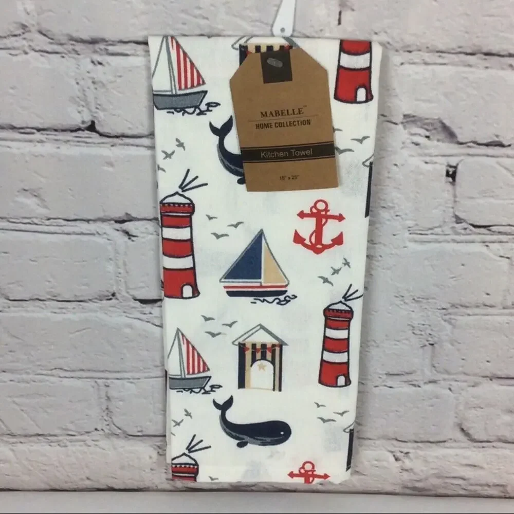 ⚓️Nautical Coastal Life 3 Pc. Kitchen Set~1 Dish Towel~1 Pot Holders~1 Oven Mitt
